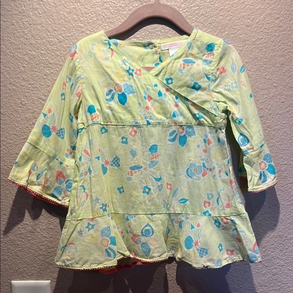 JANIE & JACK Girl’s Cabana Paradise Green Floral Swimsuit Coverup 12-18 Months